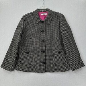 REAL CLOTHES SAKS FIFTH AVENUE Houndstooth Blazer Jacket 14W Wool‎ Tweed